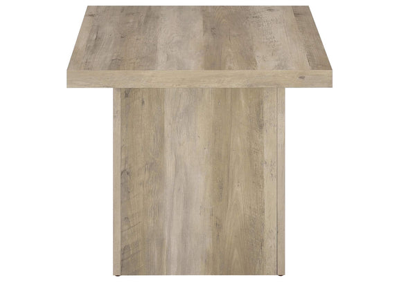 710877 Devar Square Engineered Wood End Table Distressed Pine