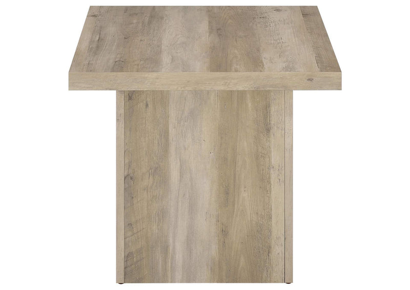 710877 Devar Square Engineered Wood End Table Distressed Pine