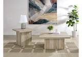 710878-S2 Devar 2-piece Square Coffee End Table Set Distressed Pine