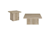 710878-S2 Devar 2-piece Square Coffee End Table Set Distressed Pine