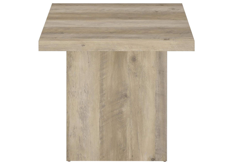 710878-S2 Devar 2-piece Square Coffee End Table Set Distressed Pine