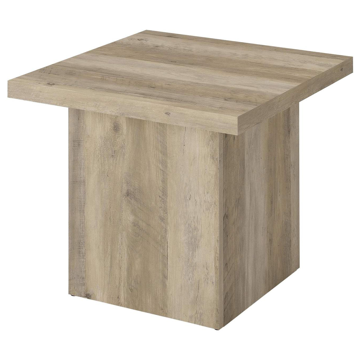 710878-S2 Devar 2-piece Square Coffee End Table Set Distressed Pine