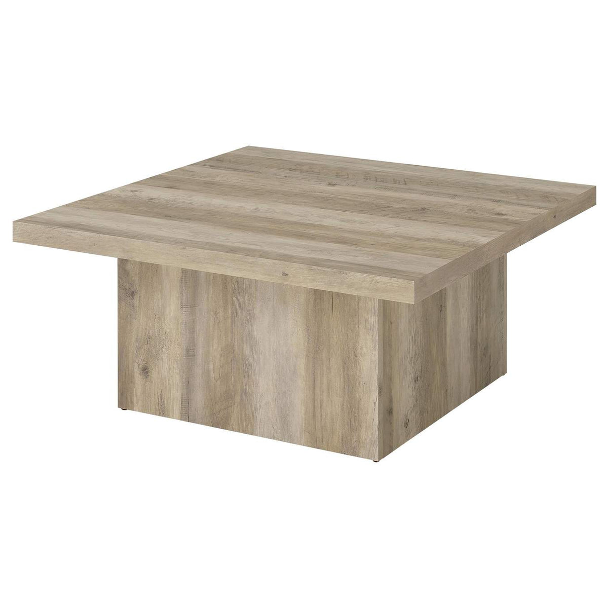 710878-S2 Devar 2-piece Square Coffee End Table Set Distressed Pine