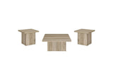 710878-S3 Devar 3-piece Square Coffee End Table Set Distressed Pine