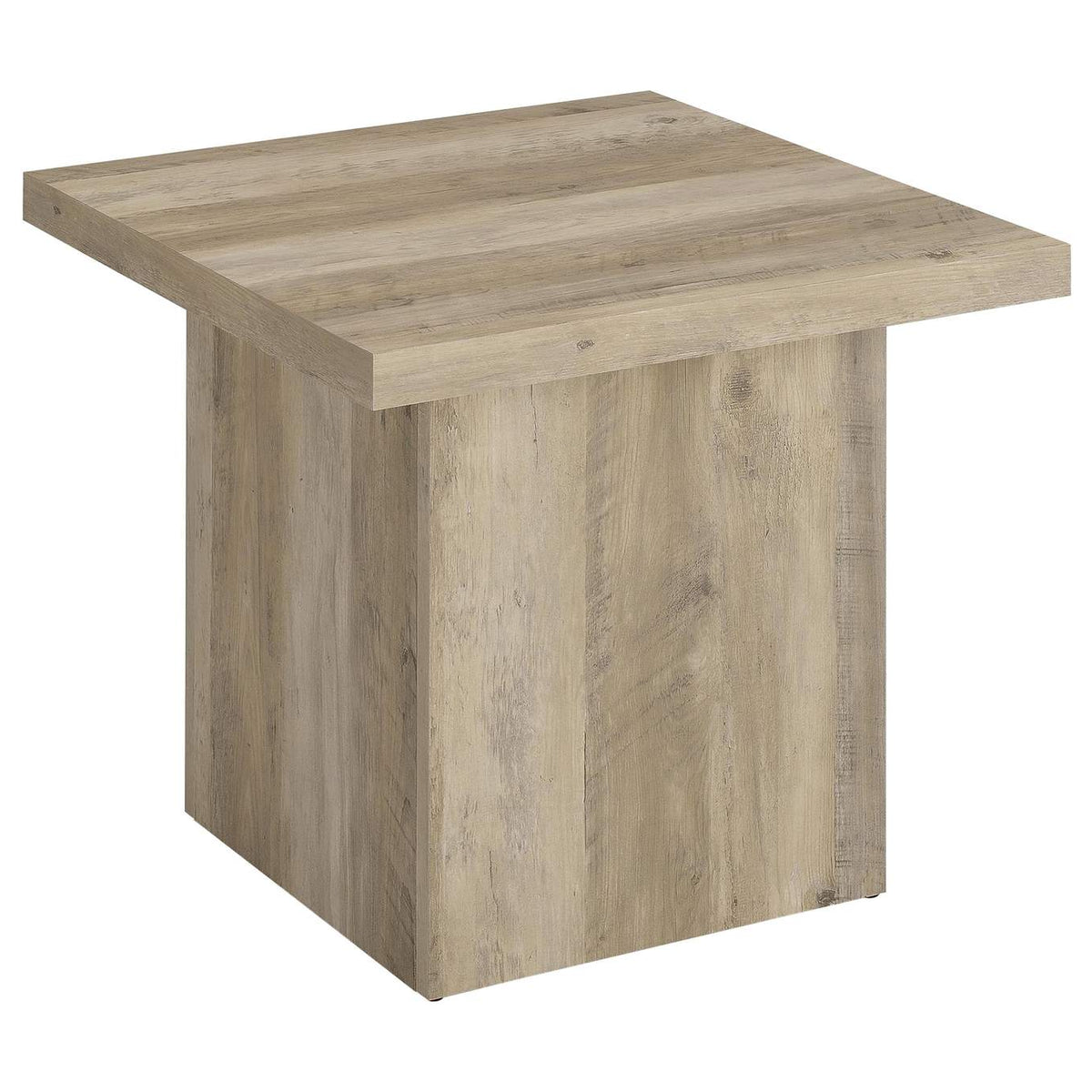 710878-S3 Devar 3-piece Square Coffee End Table Set Distressed Pine
