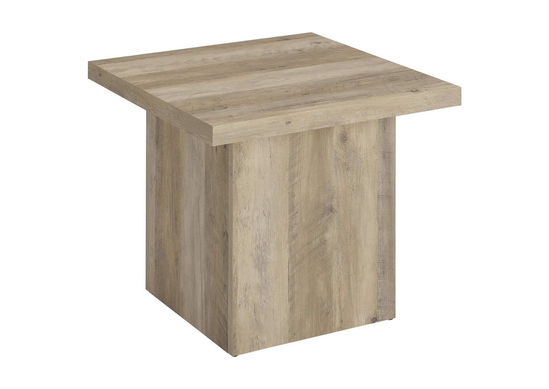 710878-S3 Devar 3-piece Square Coffee End Table Set Distressed Pine