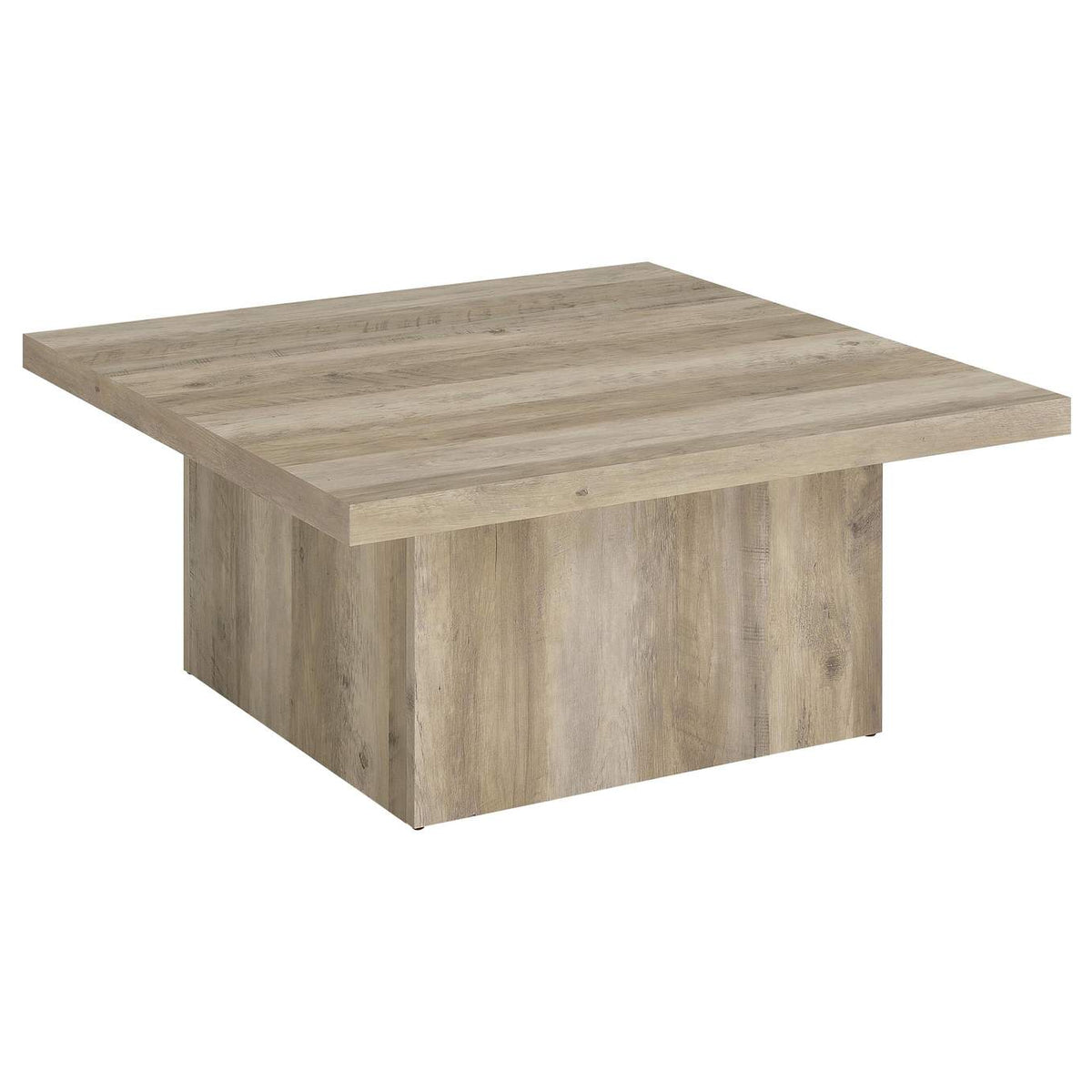 710878-S3 Devar 3-piece Square Coffee End Table Set Distressed Pine