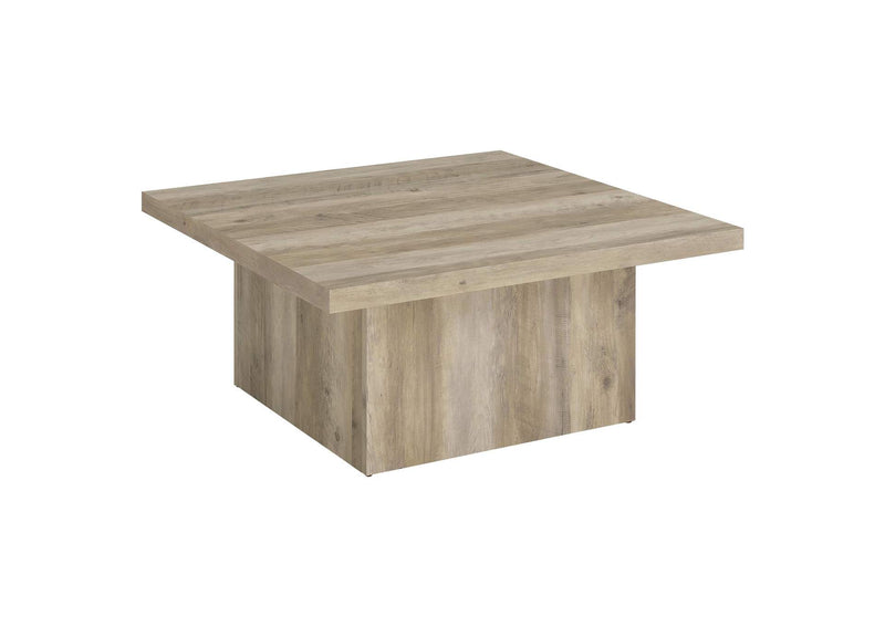 710878-S3 Devar 3-piece Square Coffee End Table Set Distressed Pine