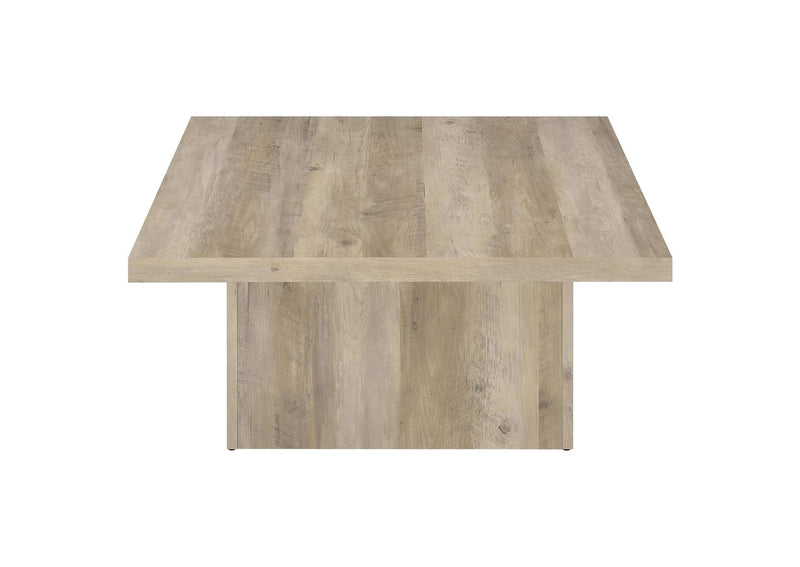 710878-S3 Devar 3-piece Square Coffee End Table Set Distressed Pine