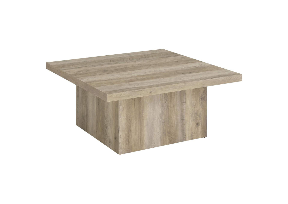 710878 Devar Square Engineered Wood Coffee Table Distressed Pine