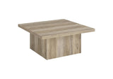 710878 Devar Square Engineered Wood Coffee Table Distressed Pine