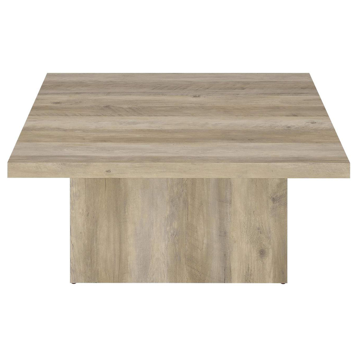 710878 Devar Square Engineered Wood Coffee Table Distressed Pine