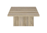 710878 Devar Square Engineered Wood Coffee Table Distressed Pine