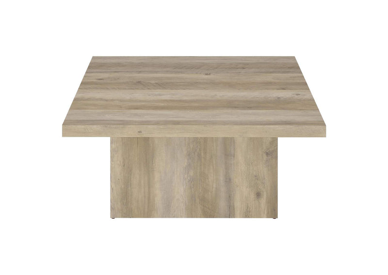 710878 Devar Square Engineered Wood Coffee Table Distressed Pine