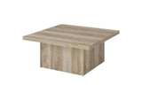 710878 Devar Square Engineered Wood Coffee Table Distressed Pine