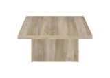 710878 Devar Square Engineered Wood Coffee Table Distressed Pine