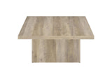 710878 Devar Square Engineered Wood Coffee Table Distressed Pine