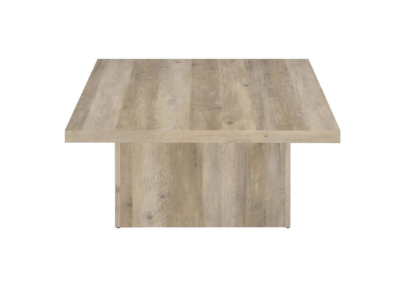 710878 Devar Square Engineered Wood Coffee Table Distressed Pine