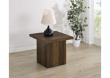 710887 Devar Square Engineered Wood Side End Table Dark Pine
