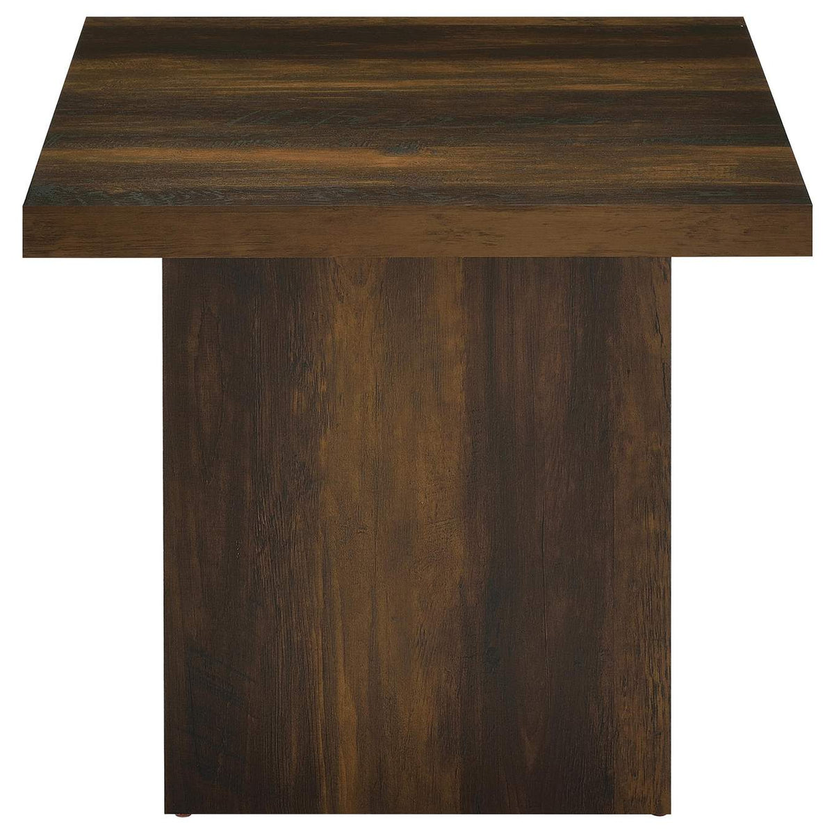 710887 Devar Square Engineered Wood Side End Table Dark Pine