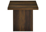 710887 Devar Square Engineered Wood Side End Table Dark Pine
