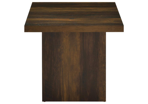 710887 Devar Square Engineered Wood Side End Table Dark Pine
