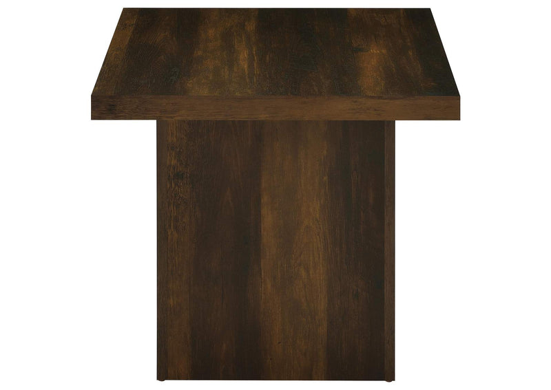 710887 Devar Square Engineered Wood Side End Table Dark Pine