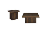 710888-S2 Devar 2-piece Square Coffee and End Table Set Dark Pine