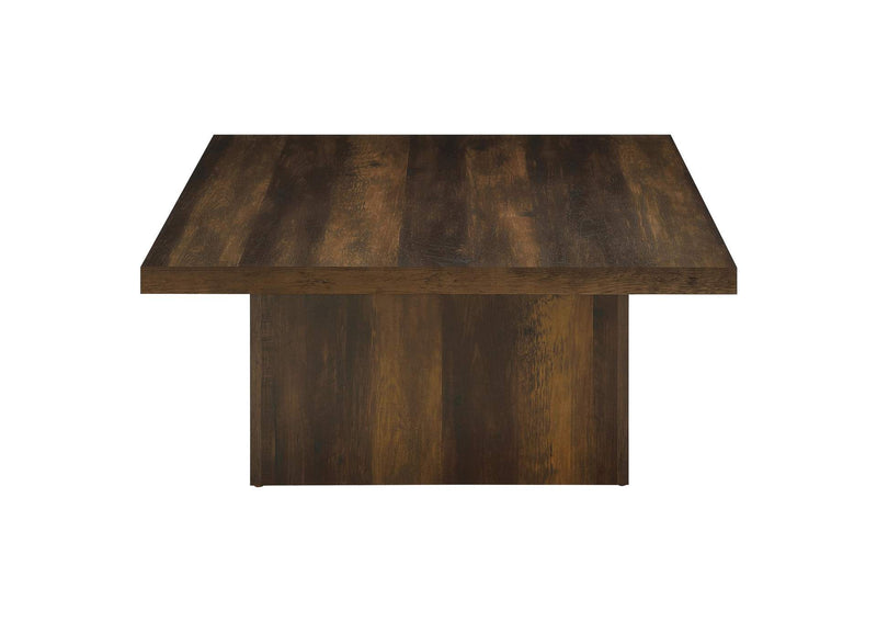 710888-S2 Devar 2-piece Square Coffee and End Table Set Dark Pine