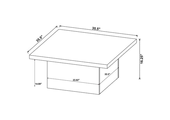 710888-S3 Devar 3-piece Square Coffee and End Table Set Dark Pine