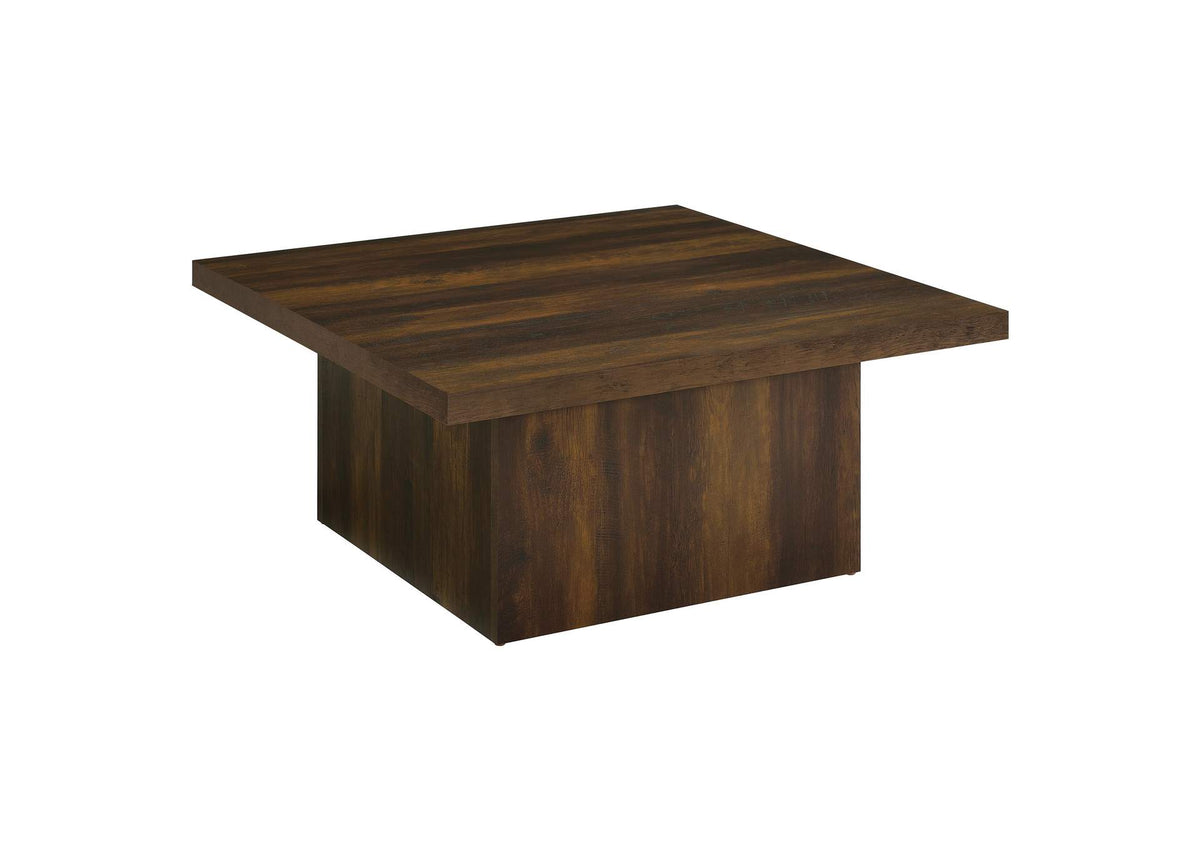 710888 Devar Square Engineered Wood Cocktail Coffee Table Dark Pine