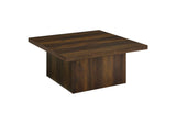 710888 Devar Square Engineered Wood Cocktail Coffee Table Dark Pine