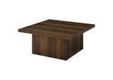 710888 Devar Square Engineered Wood Cocktail Coffee Table Dark Pine
