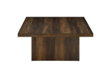 710888 Devar Square Engineered Wood Cocktail Coffee Table Dark Pine