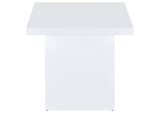 710897 Devar Square Engineered Wood Side End Table White High Gloss