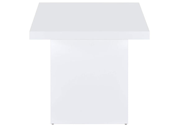 710897 Devar Square Engineered Wood Side End Table White High Gloss