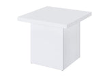 710897 Devar Square Engineered Wood Side End Table White High Gloss