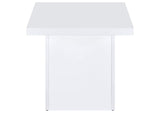 710897 Devar Square Engineered Wood Side End Table White High Gloss