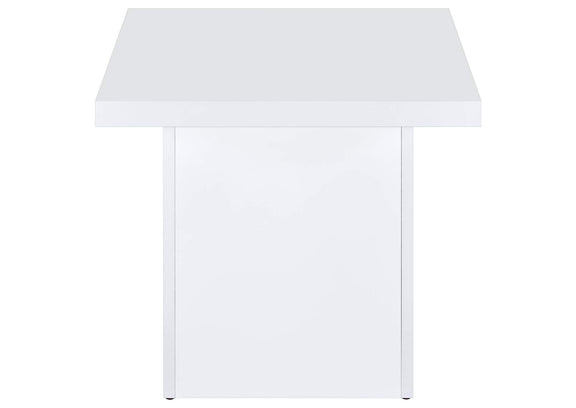710897 Devar Square Engineered Wood Side End Table White High Gloss