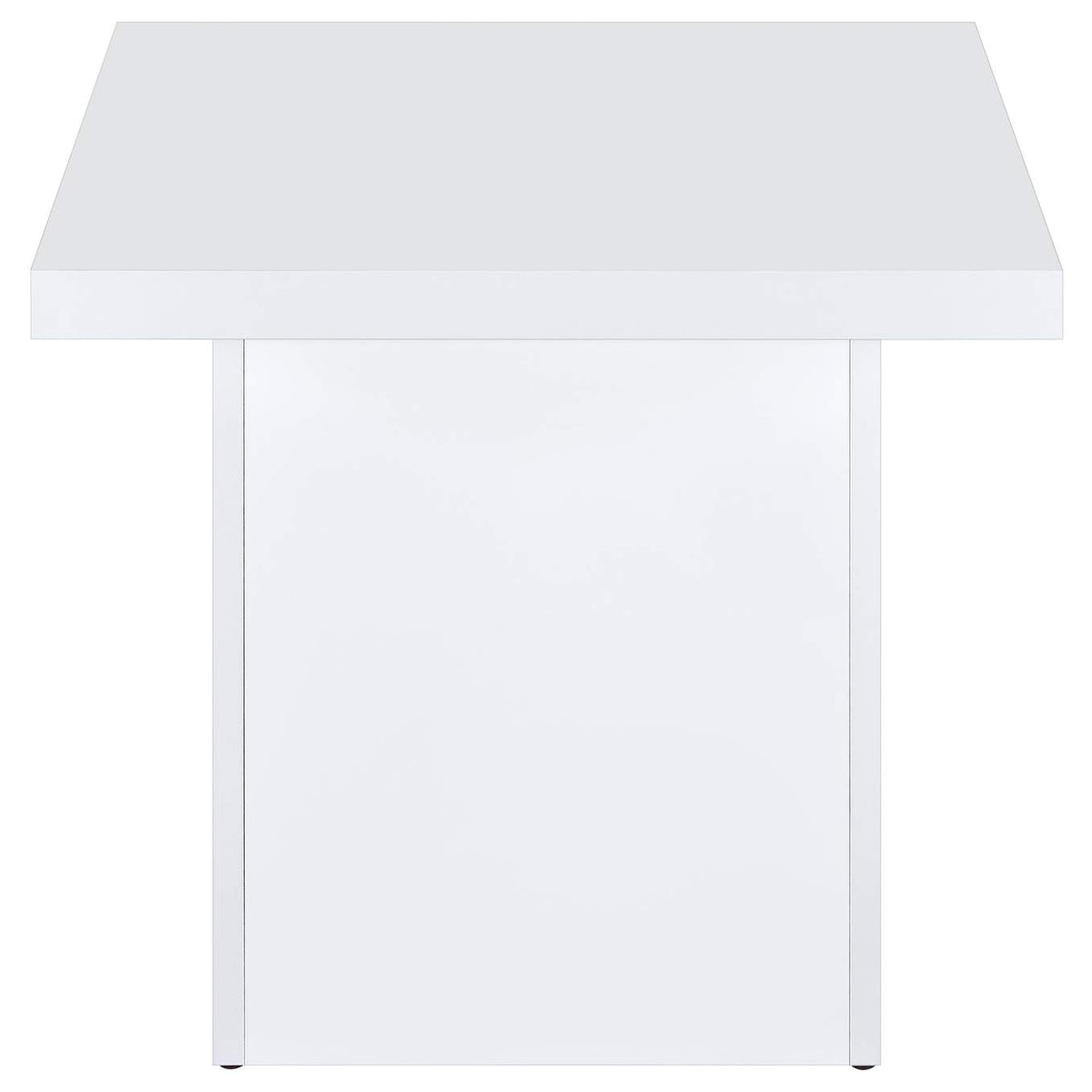 710897 Devar Square Engineered Wood Side End Table White High Gloss