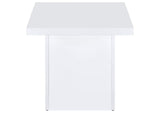710897 Devar Square Engineered Wood Side End Table White High Gloss