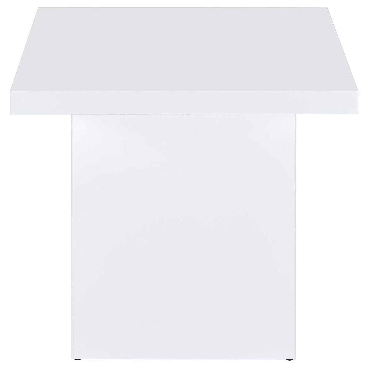 710898-S2 Devar 2-piece Square Coffee End Table Set White High Gloss