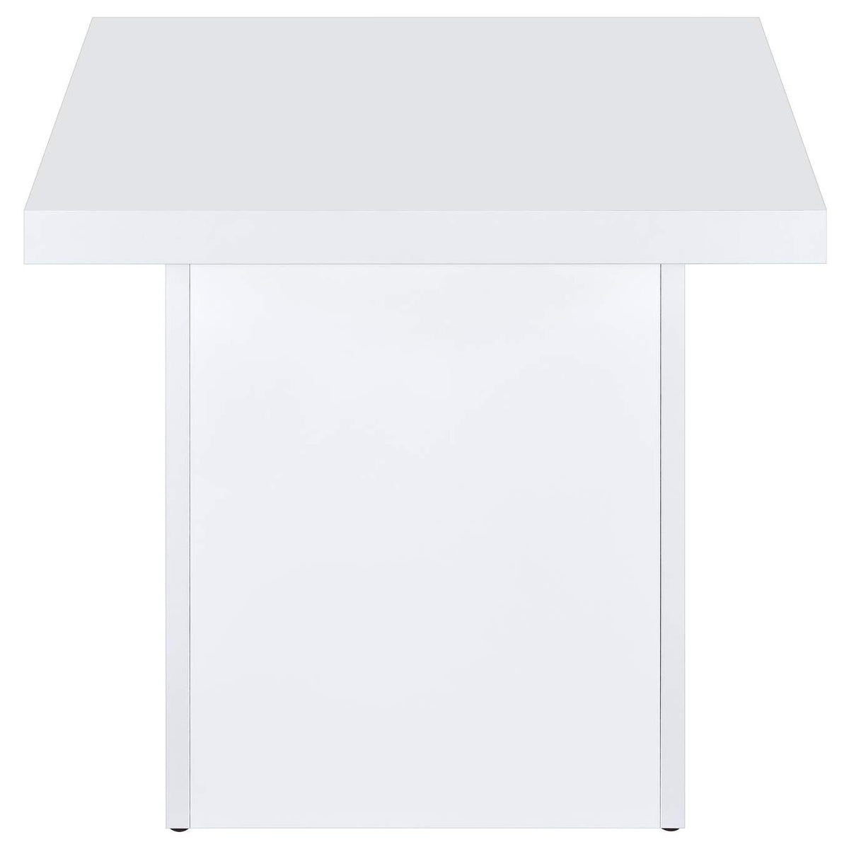 710898-S2 Devar 2-piece Square Coffee End Table Set White High Gloss