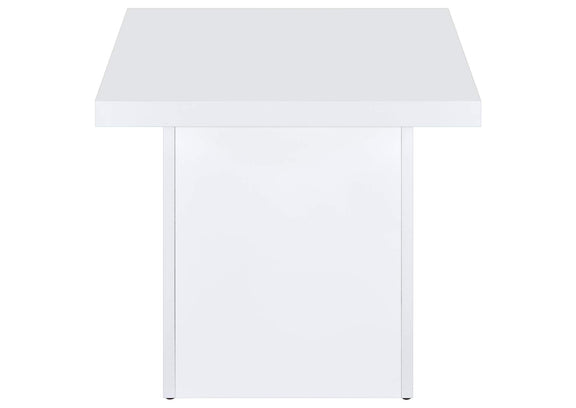 710898-S2 Devar 2-piece Square Coffee End Table Set White High Gloss