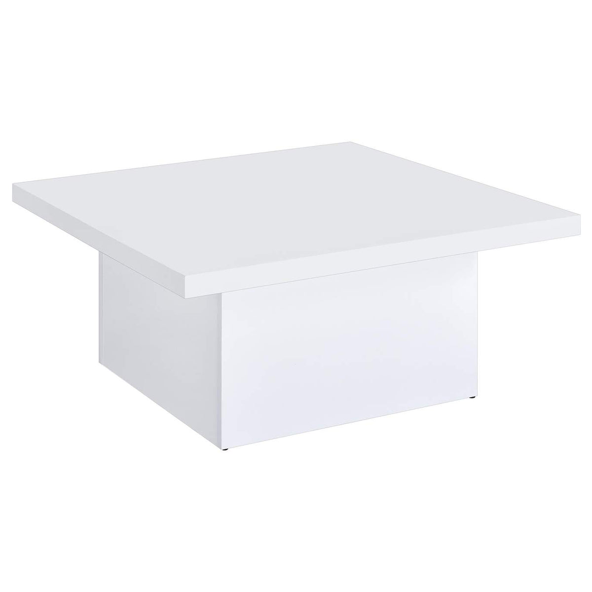 710898-S2 Devar 2-piece Square Coffee End Table Set White High Gloss