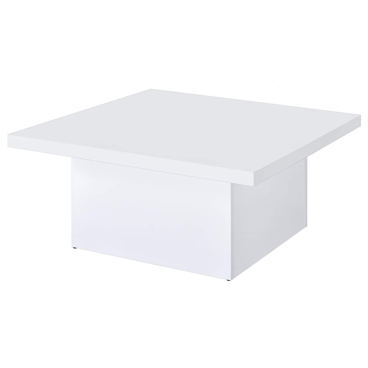 710898-S2 Devar 2-piece Square Coffee End Table Set White High Gloss