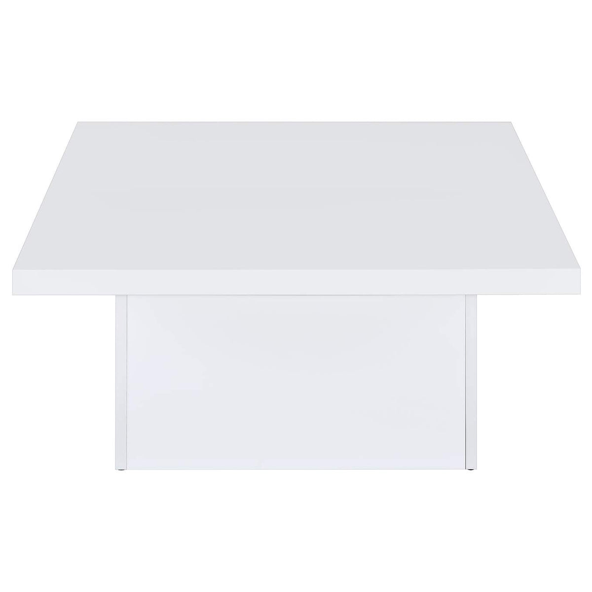 710898-S2 Devar 2-piece Square Coffee End Table Set White High Gloss