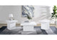 710898-S3 Devar 3-piece Square Coffee End Table Set White High Gloss