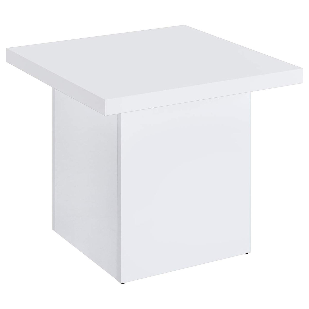 710898-S3 Devar 3-piece Square Coffee End Table Set White High Gloss