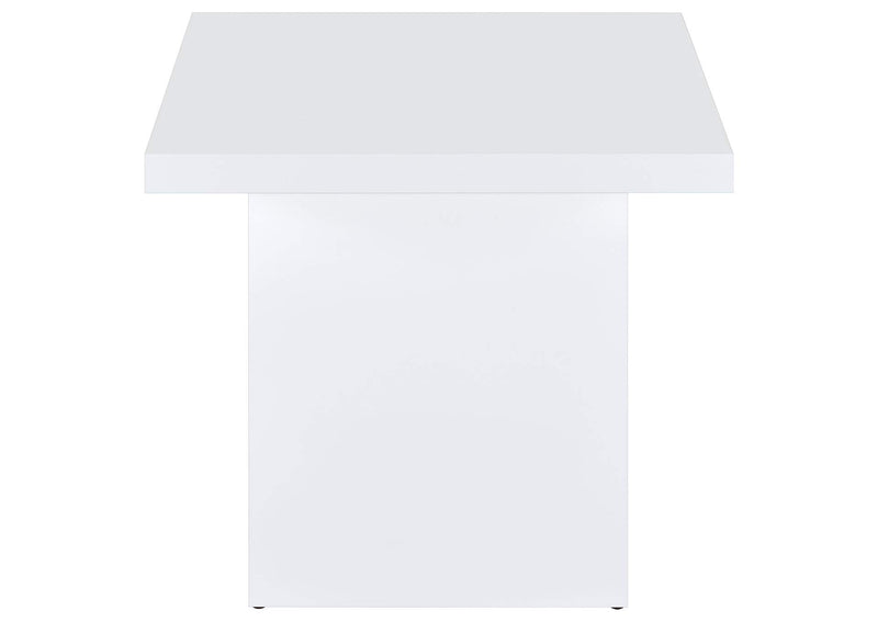 710898-S3 Devar 3-piece Square Coffee End Table Set White High Gloss
